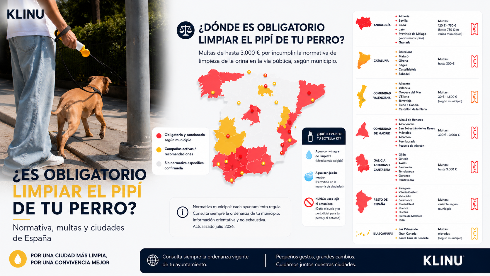 ¿Es obligatorio limpiar el pipí de tu perro? Normativa y multas en España